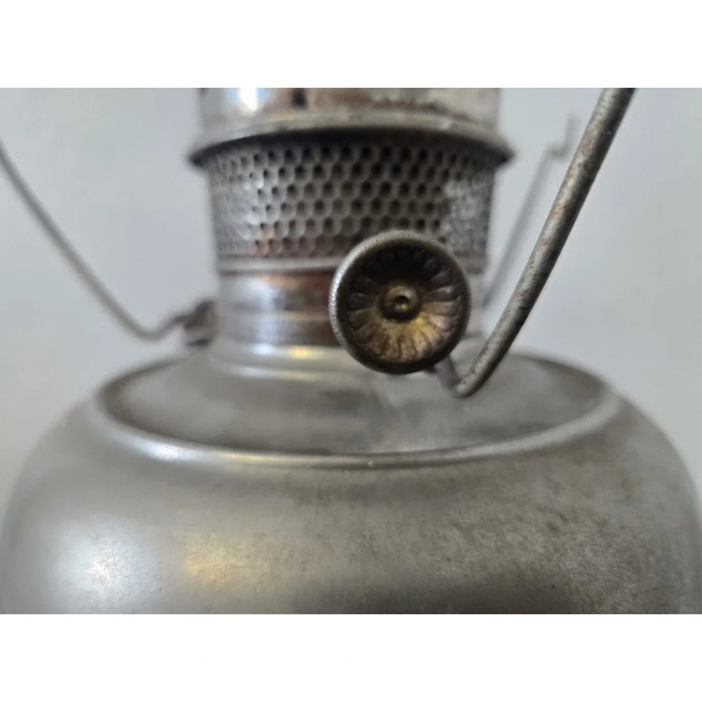 Antique 1900's Nickel Plated Oil Table Lamp Base Only
